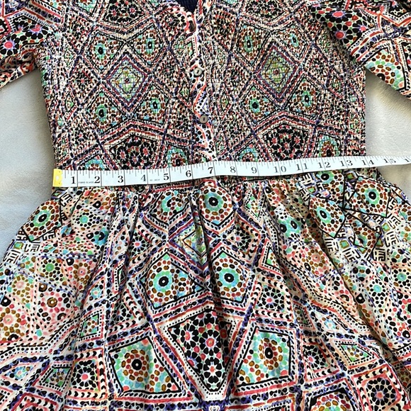 Anthropologie Maeve Dress Banet Smocked Button Bodice Long Sleeve Lined - Picture 7 of 11